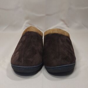 Haggar Plush Fleece Loungewear Housewear Casual Men's Brown Beige Slippers